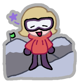 a human on a mountain.
